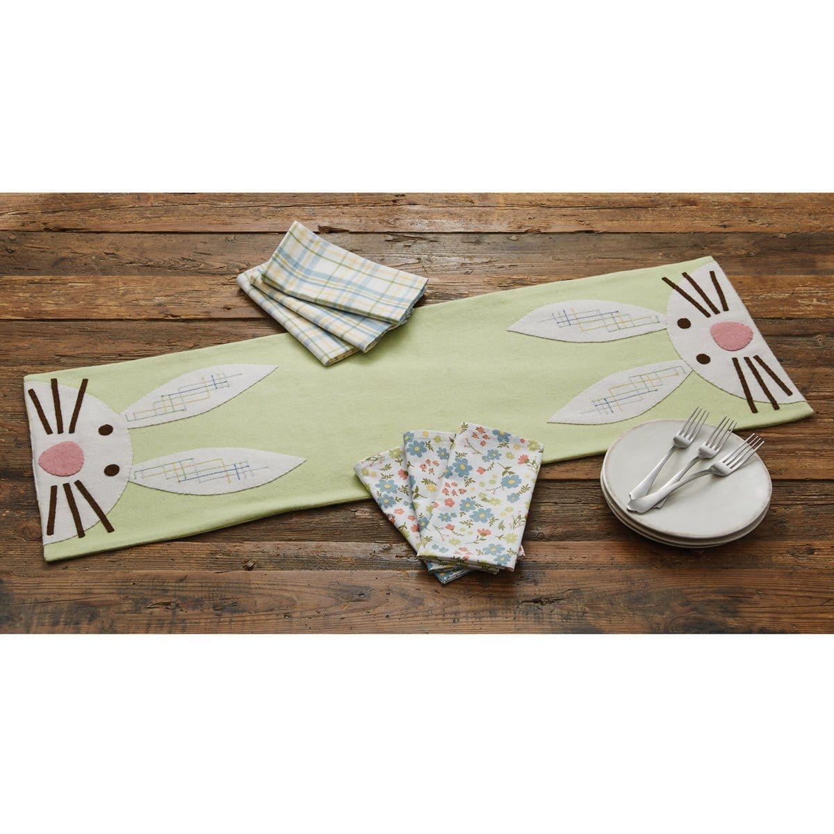 Felt Appliqued Bunny Table Runner 42" Long-Park Designs-The Village Merchant