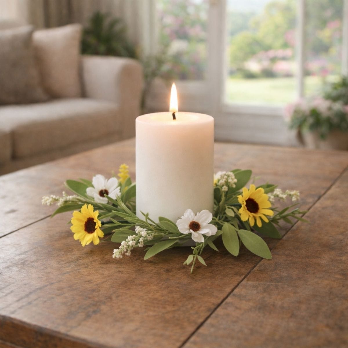 Field of Joy Candle Ring / Wreath 3.5" Inner Diameter