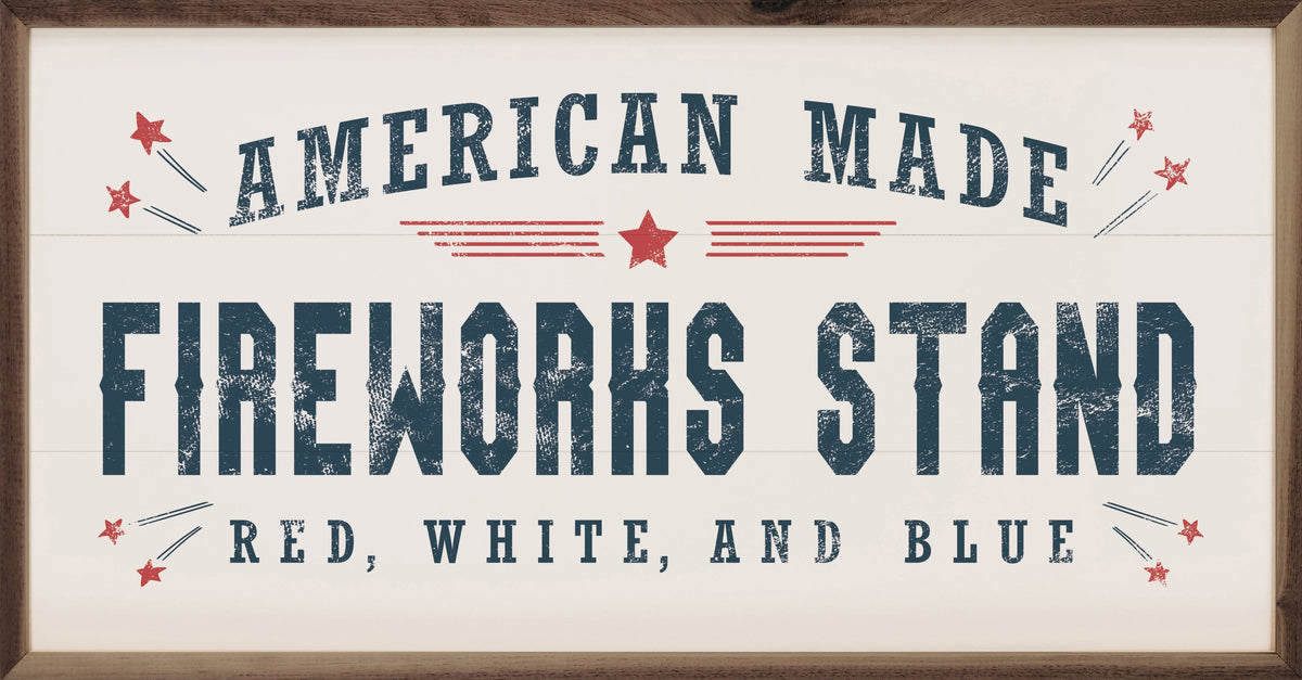 Fireworks Stand White Printed and Framed Wall Sign