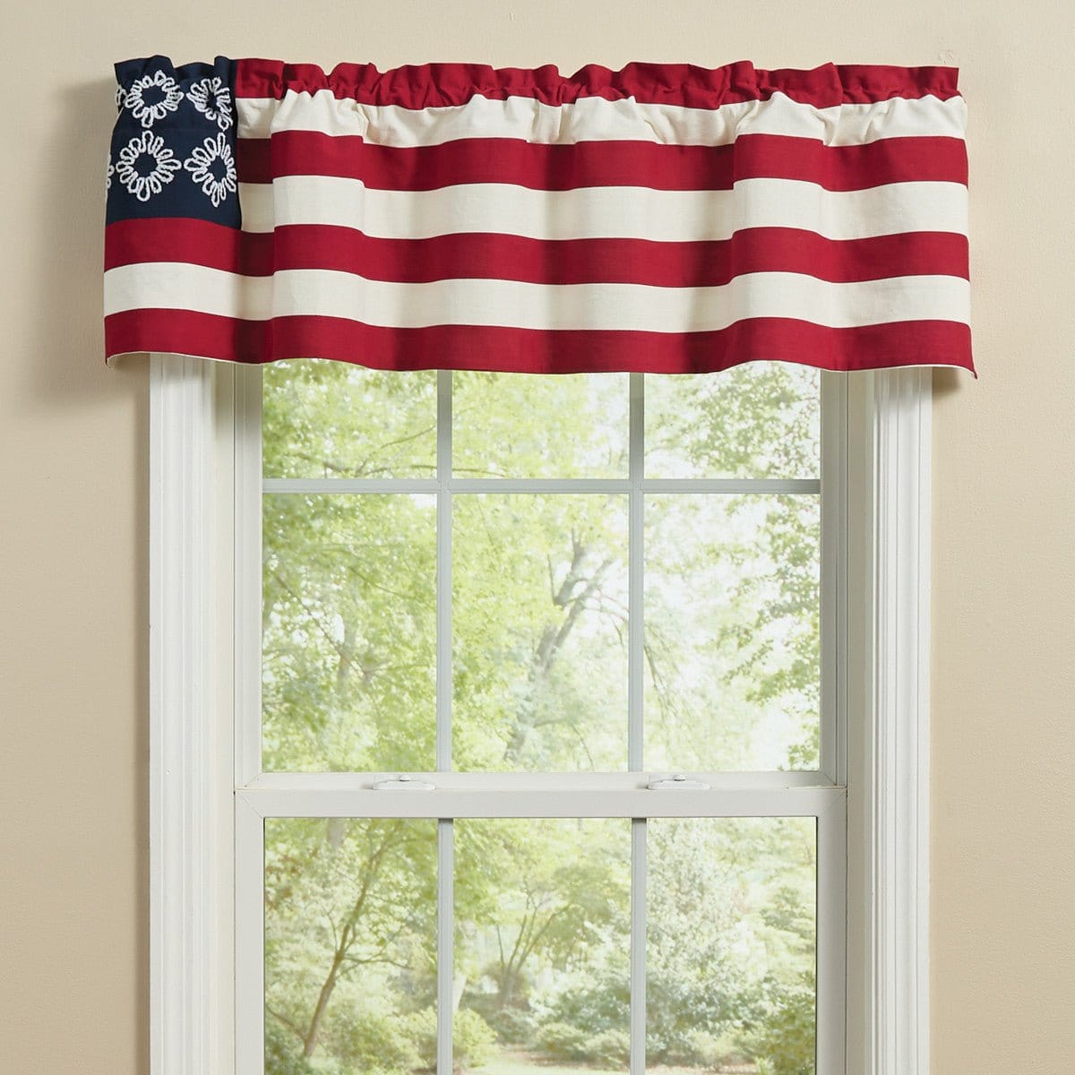 Flag Embroidered Valance Lined-Park Designs-The Village Merchant