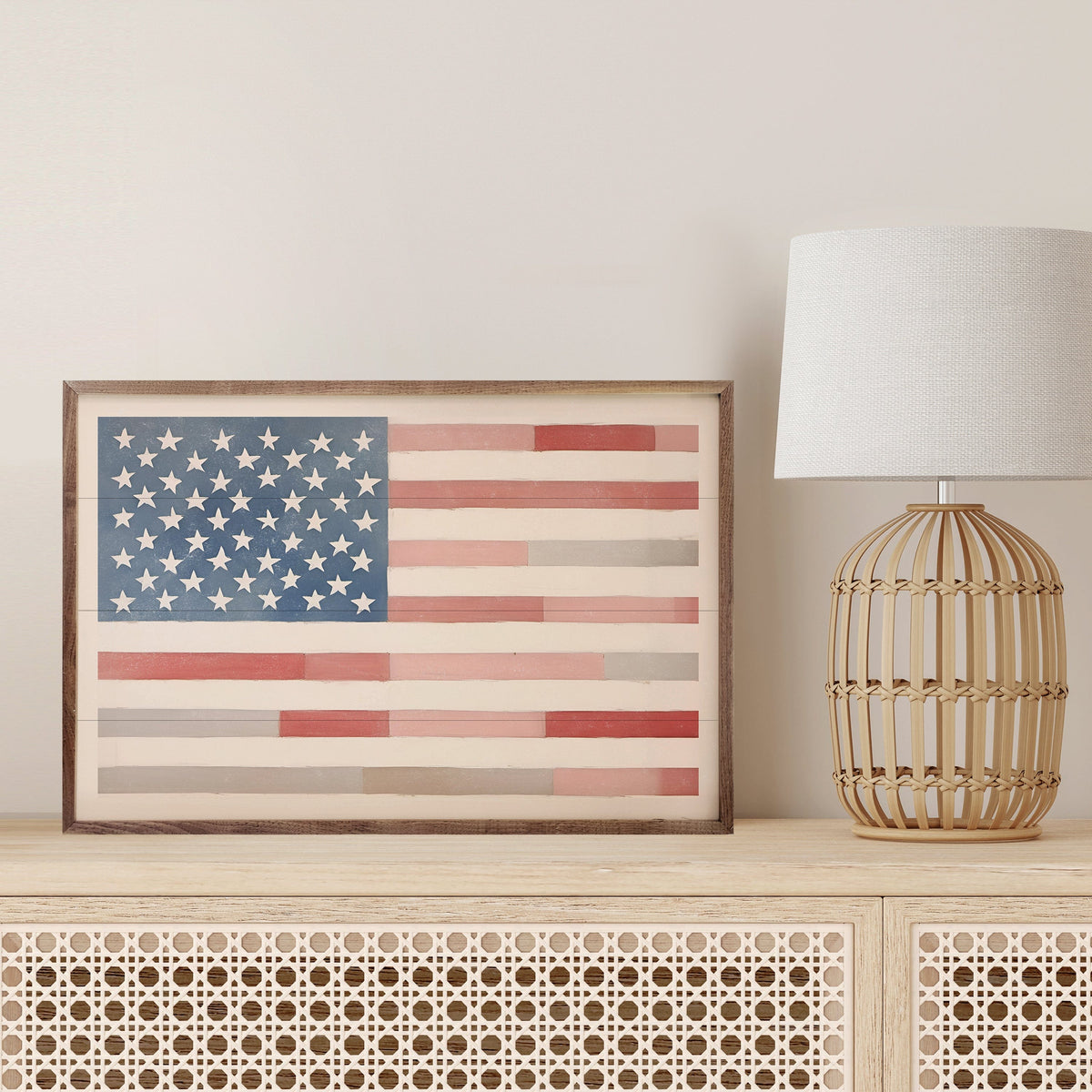 Flag With Colored Stripes Printed and Framed Wall Sign