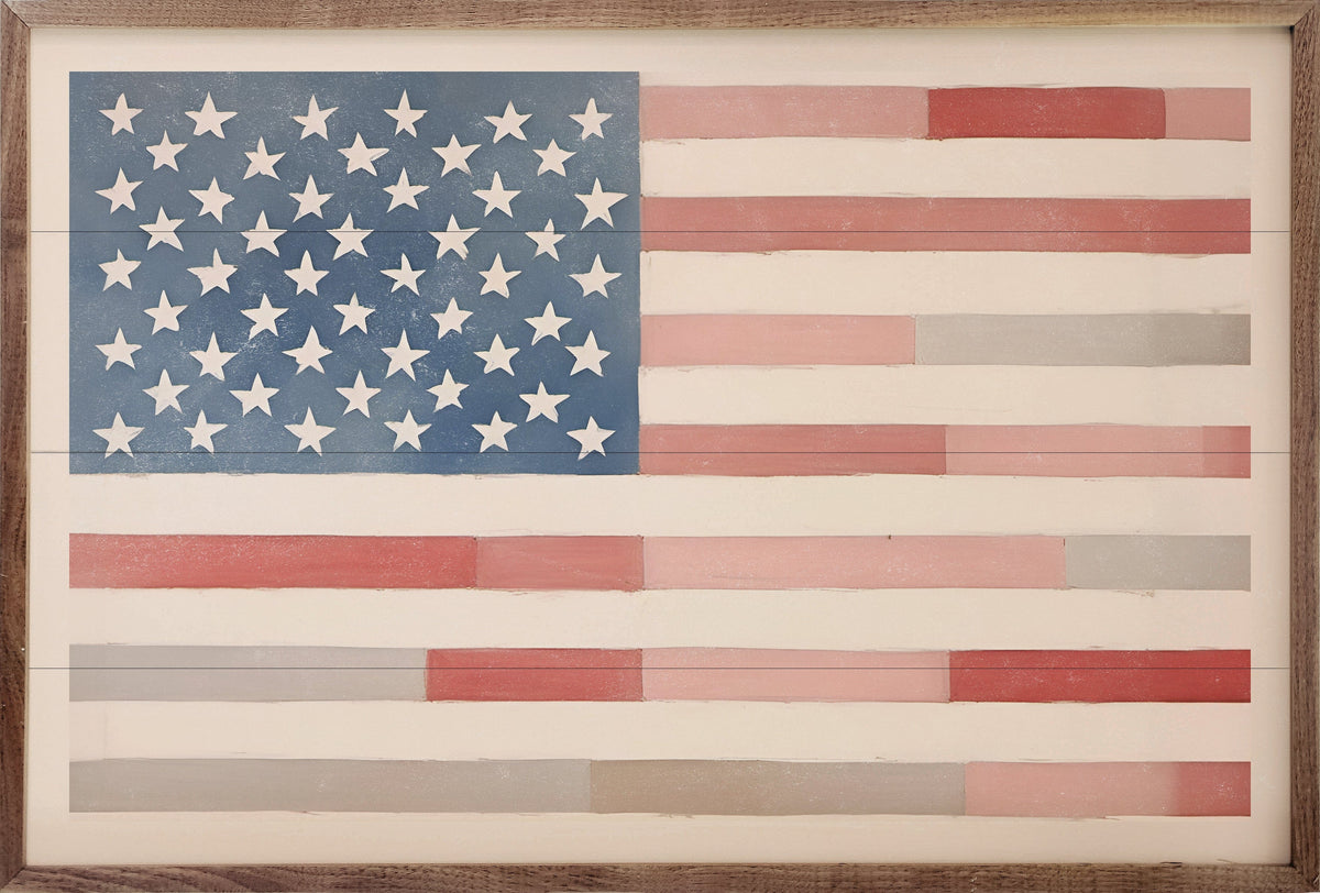 Flag With Colored Stripes Printed and Framed Wall Sign