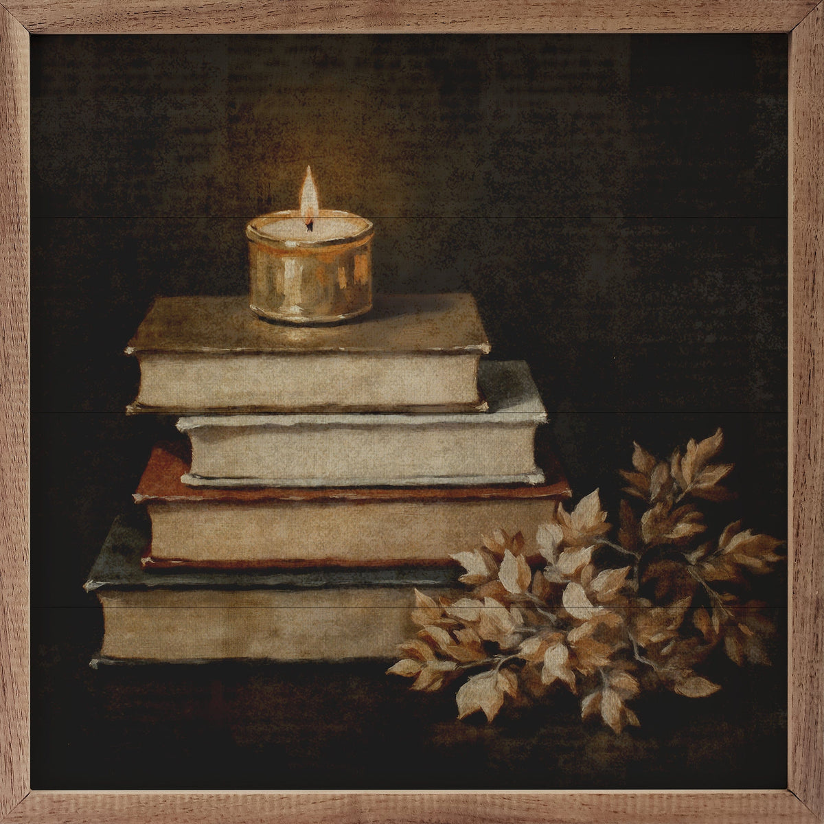 Kendrick Home Walnut Frames 4x4 Floral Autumn Books