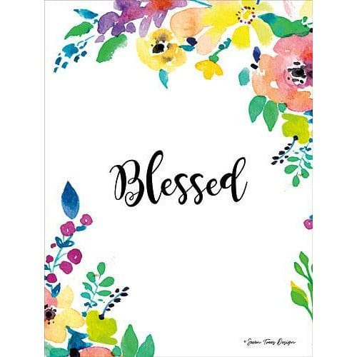Penny Lane Publishing Floral Blessed By Seven Trees Art Print - 12 X 16
