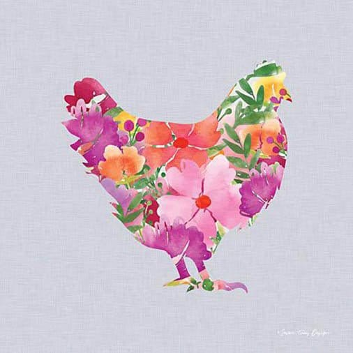 Penny Lane Publishing Floral Chicken By Seven Trees Art Print - 12 X 12