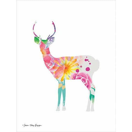 Floral Deer By Seven Trees Art Print - 12 X 16-Penny Lane Publishing-The Village Merchant