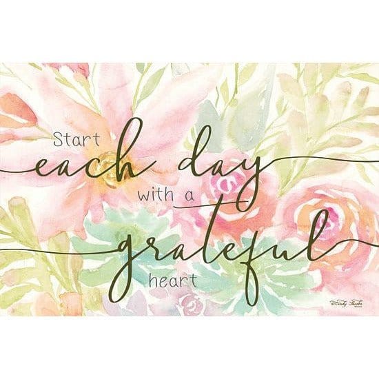 Penny Lane Publishing Floral Grateful Heart By Cindy Jacobs Art Print - 12 X 18