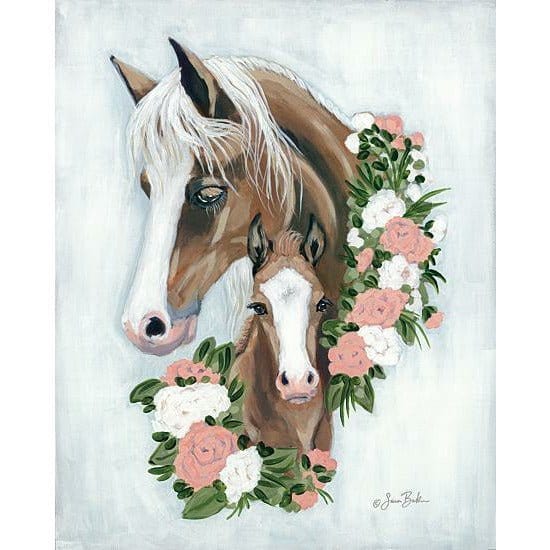 Penny Lane Publishing Floral Ponies By Sara Baker Art Print - 12 X 16