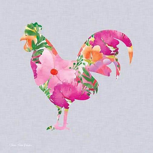Floral Rooster By Seven Trees Art Print - 12 X 12-Penny Lane Publishing-The Village Merchant