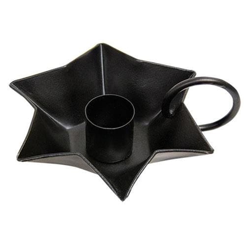 Flower in Black Candle Holder For Taper Candles