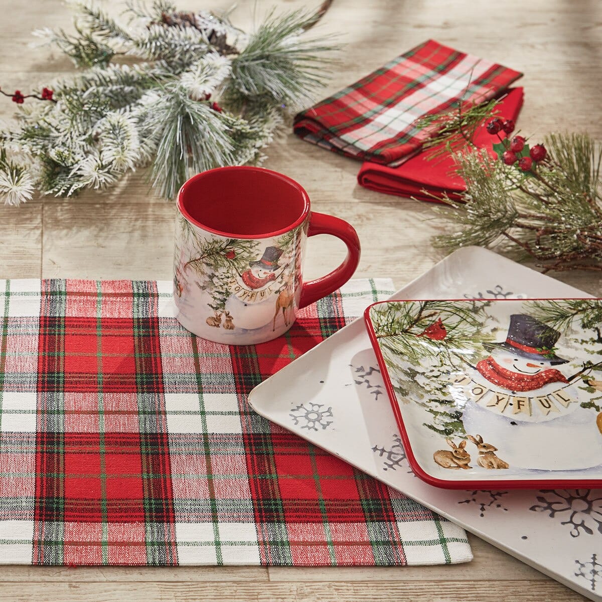 Flurry Friends Plaid Table Runner 36" Long