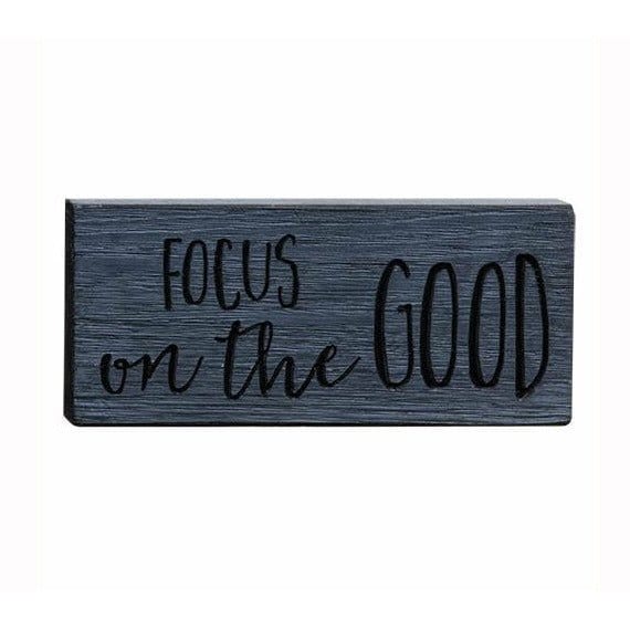 CWI Gifts Focus On The Good Sign - Engraved Wood 8" Long
