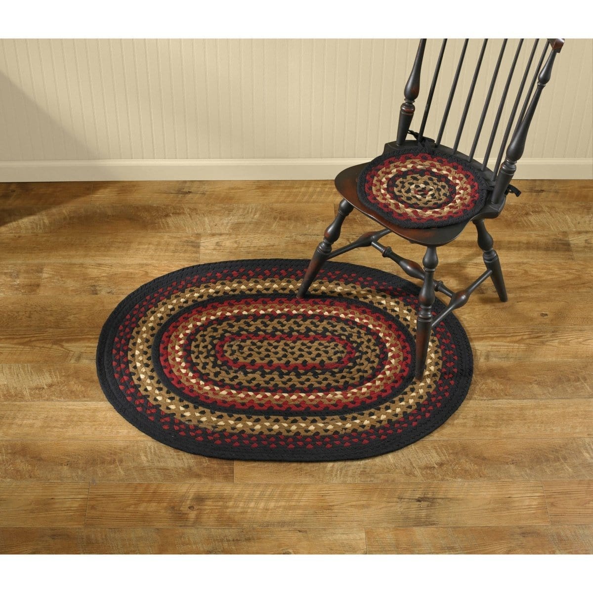 Folk Art Braided Rug 32" x 42" Oval-Park Designs-The Village Merchant