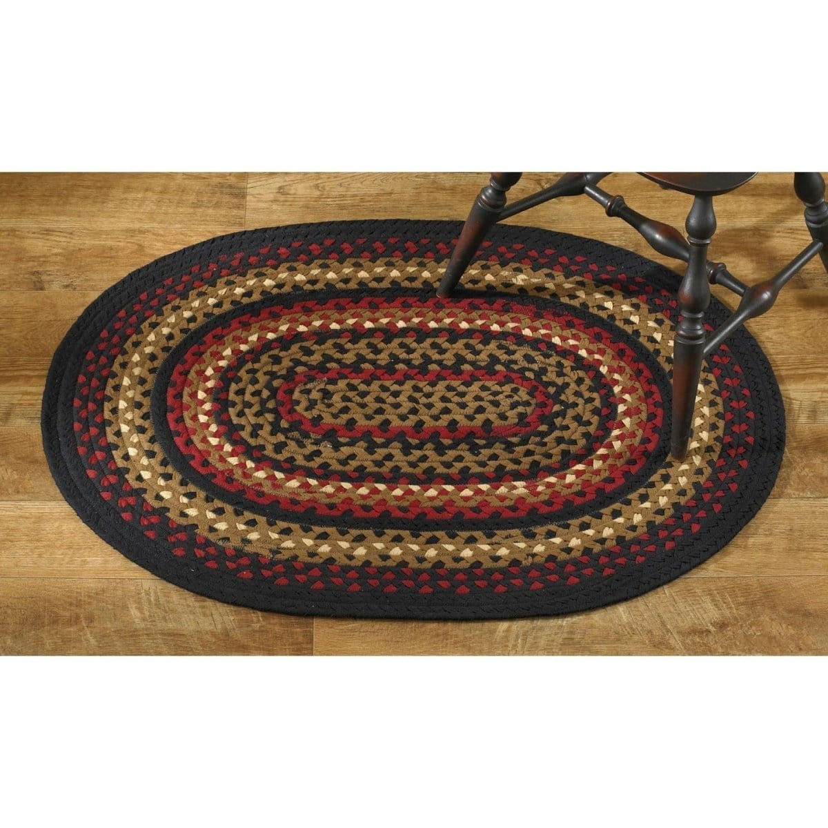 Folk Art Braided Rug 32" x 42" Oval-Park Designs-The Village Merchant