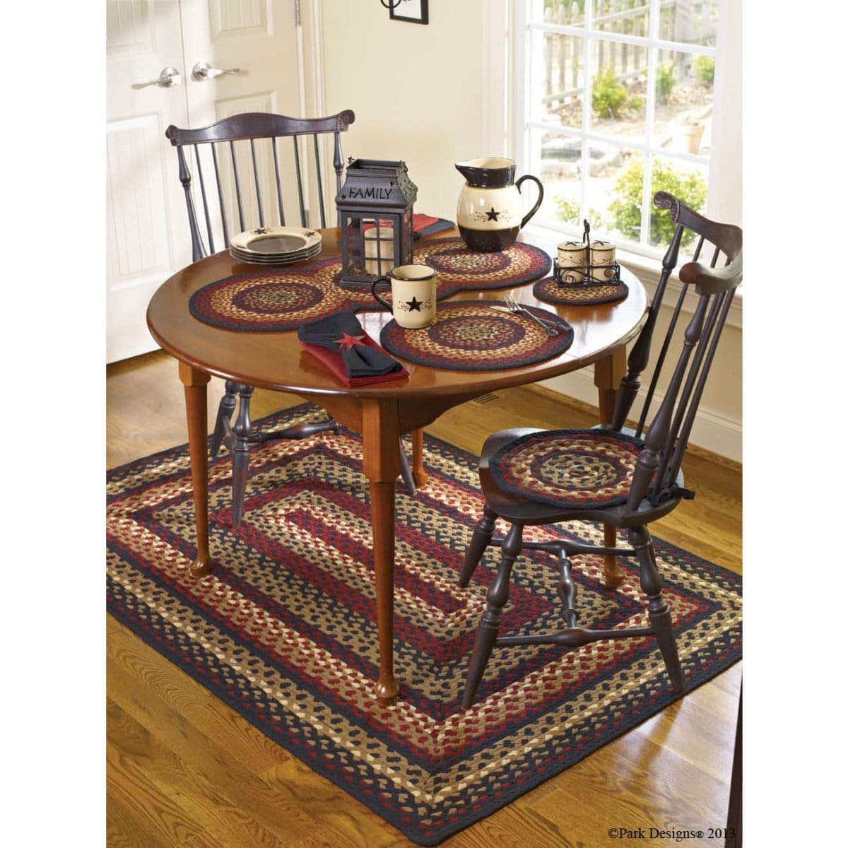 Folk Art Braided Rug 48" x 72" Rectangle-Park Designs-The Village Merchant