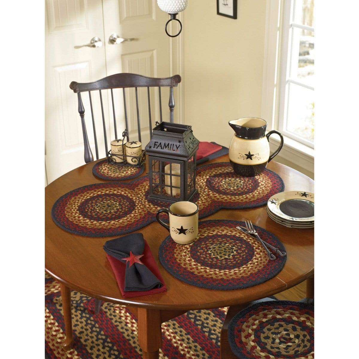Folk Art Braided Table Runner 34" Long-Park Designs-The Village Merchant