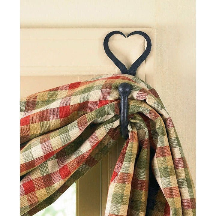 Forged Iron Heart Curtain Hooks Set of 2-Park Designs-The Village Merchant