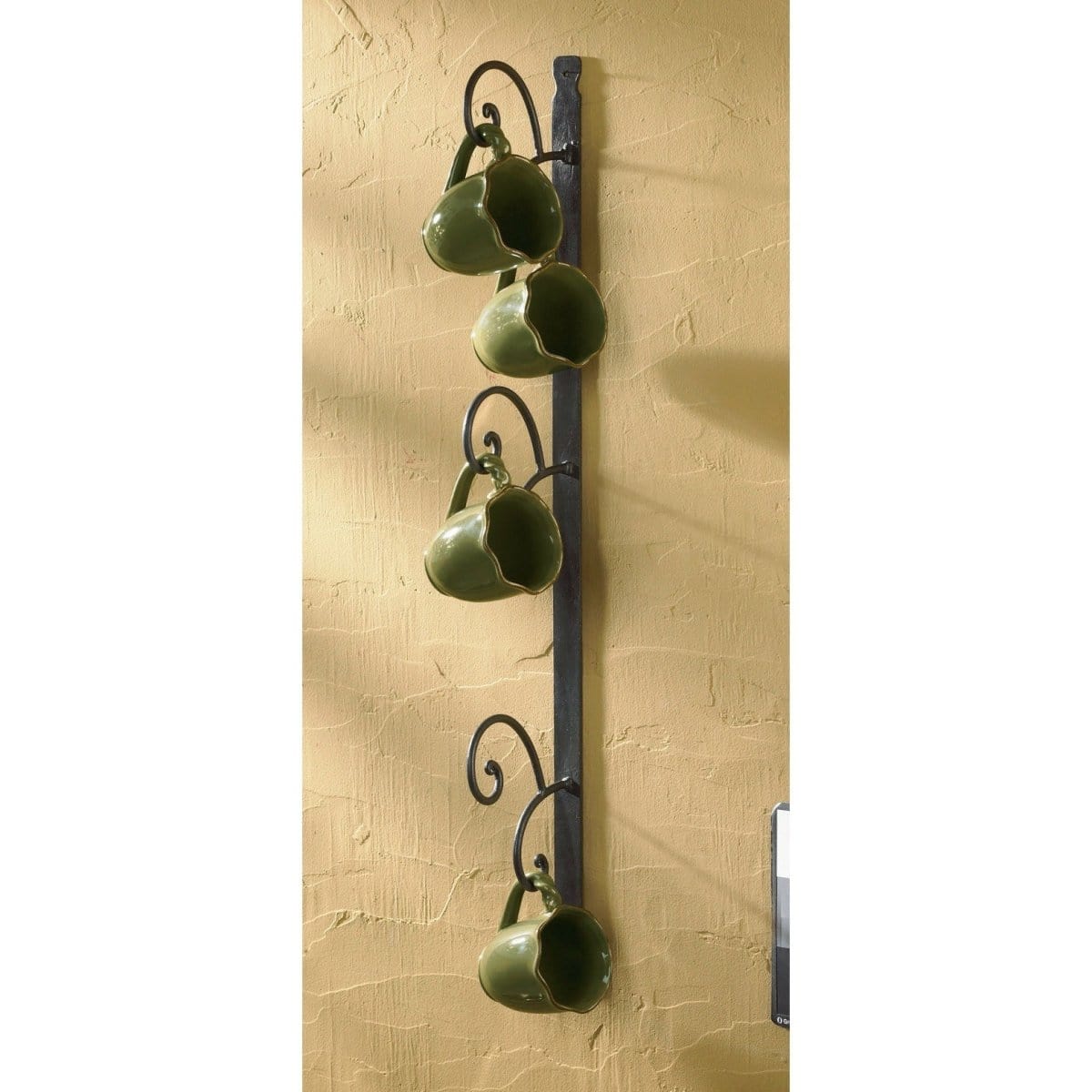 Forged Iron Scroll Mug Rack - Wall Mount 6 Mugs-Park Designs-The Village Merchant