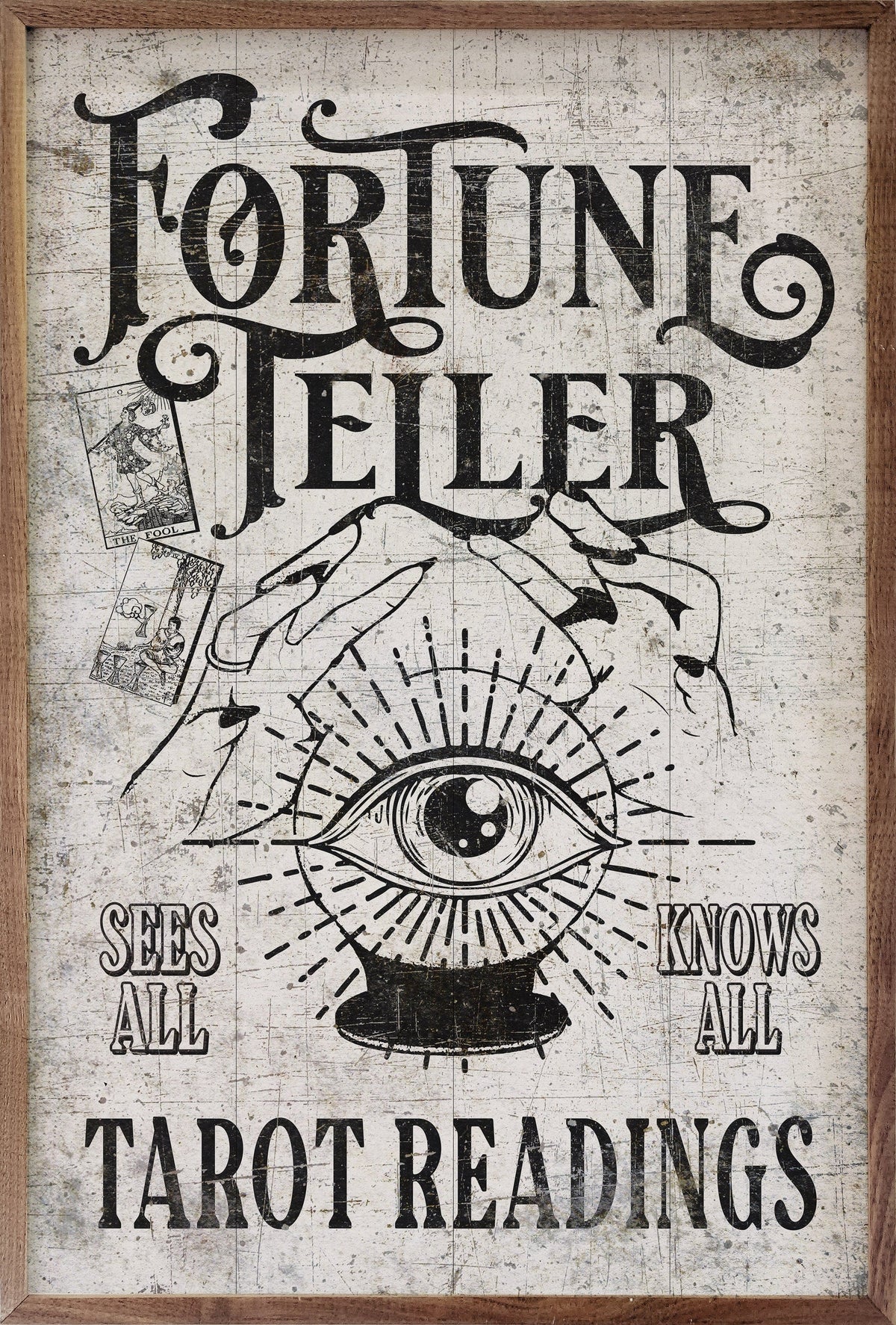 Kendrick Home Walnut Frames 5x8 Fortune Teller White