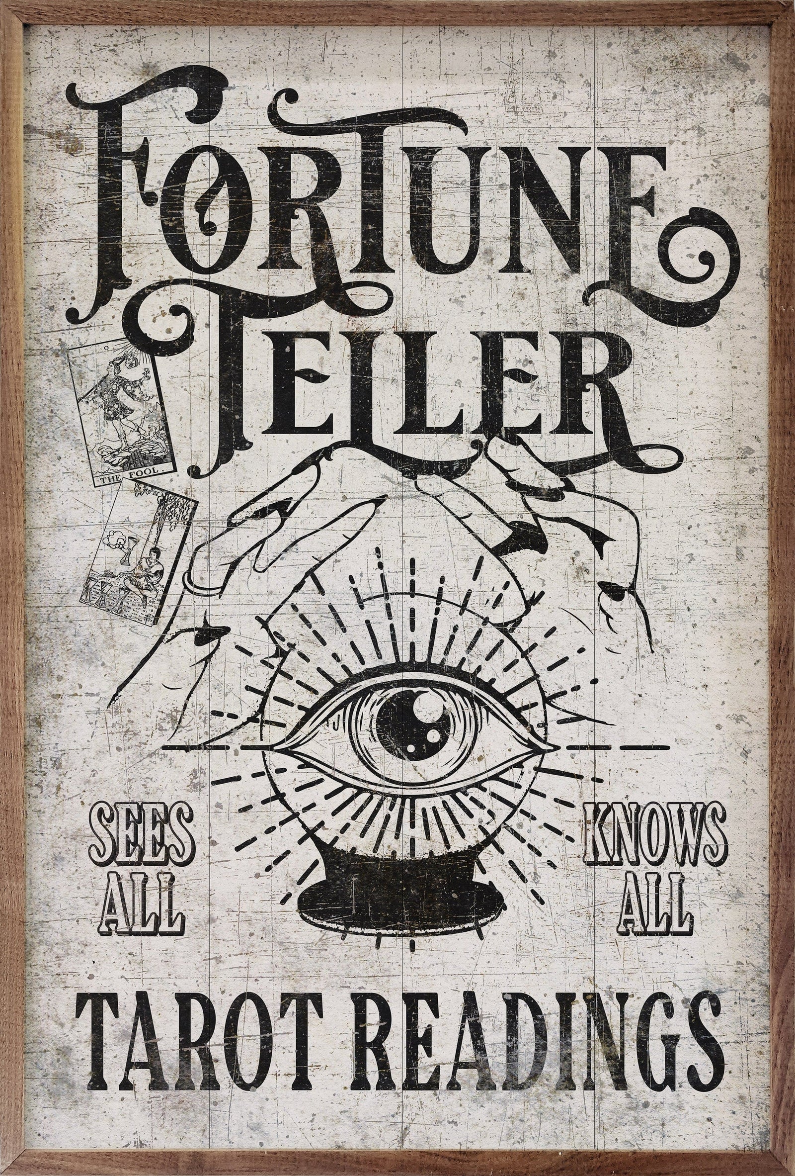 Kendrick Home Walnut Frames 5x8 Fortune Teller White