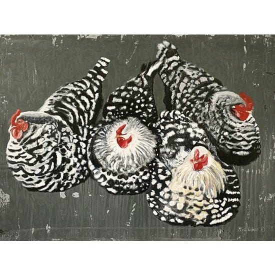 Penny Lane Publishing Four Hens By Suzi Redman Art Print - 12 X 16