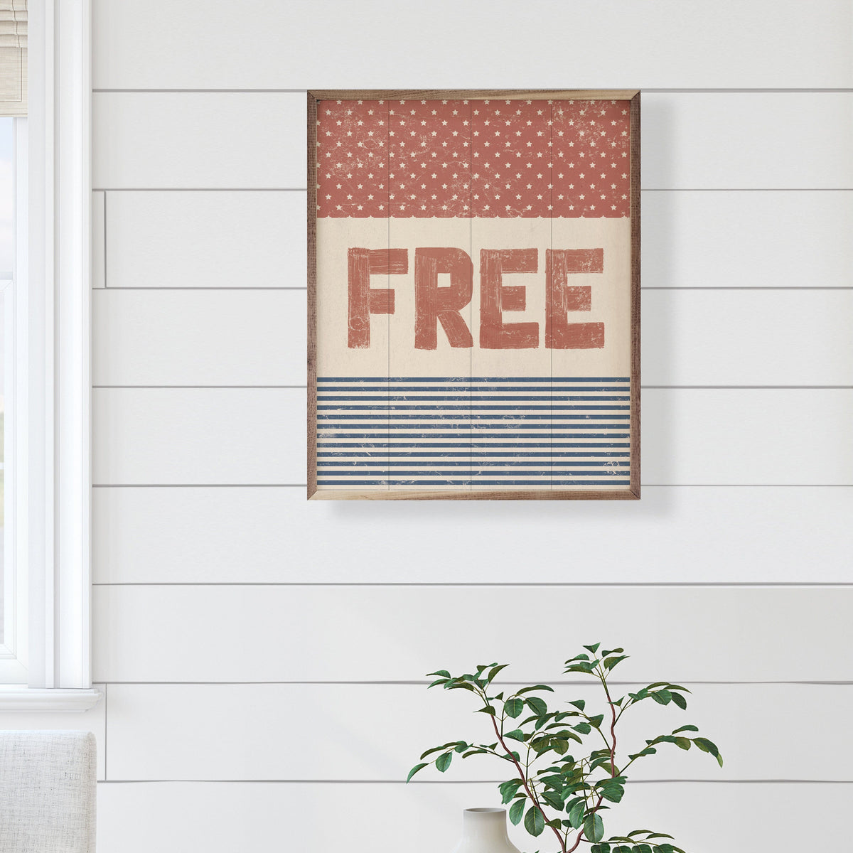 Free Red White Blue Printed and Framed Wall Sign