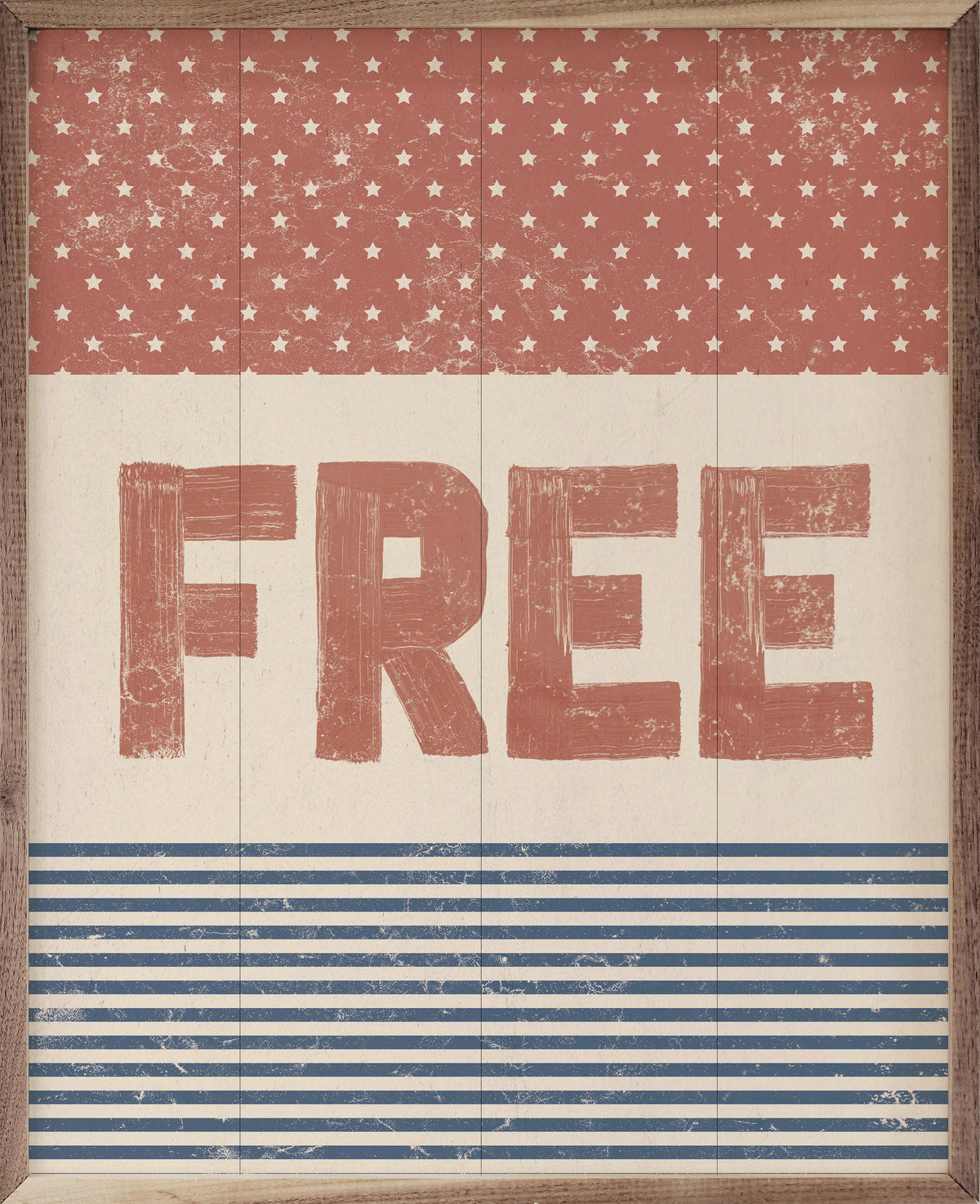 Free Red White Blue Printed and Framed Wall Sign