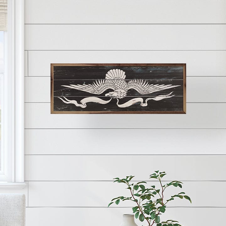 Freedom Eagle Black Printed and Framed Wall Sign