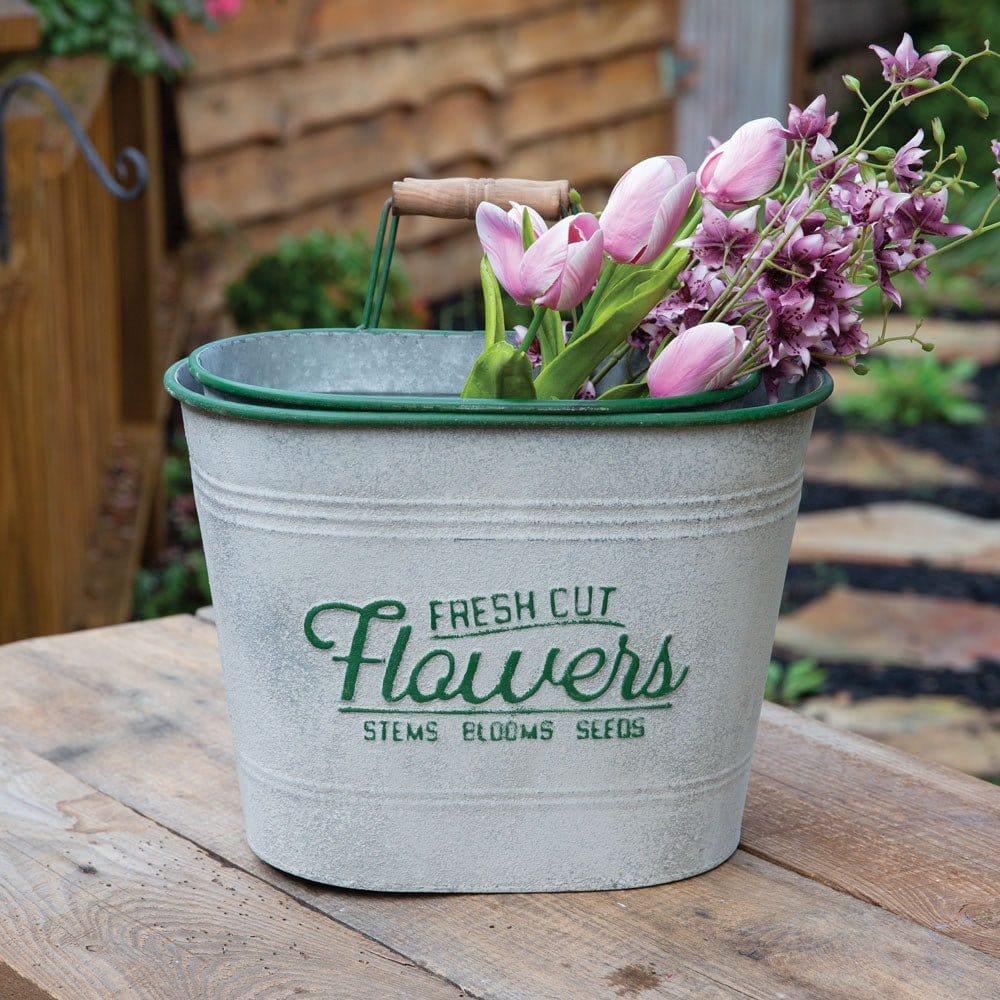 Fresh Cut Flowers Bins Set of 2 - Assorted Sizes-CTW Home-The Village Merchant