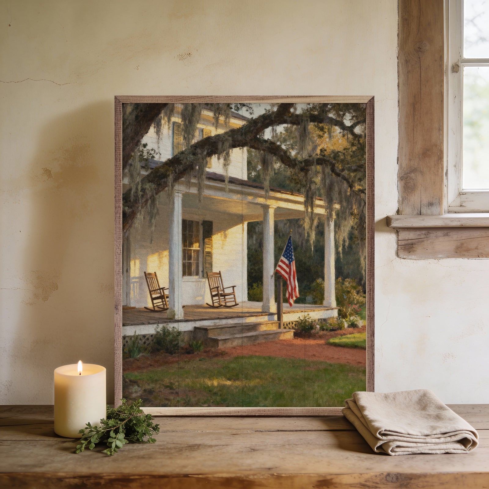 Kendrick Home Walnut Frames Sizes Front Porch Southern Homestead Printed and Framed Wall Sign
