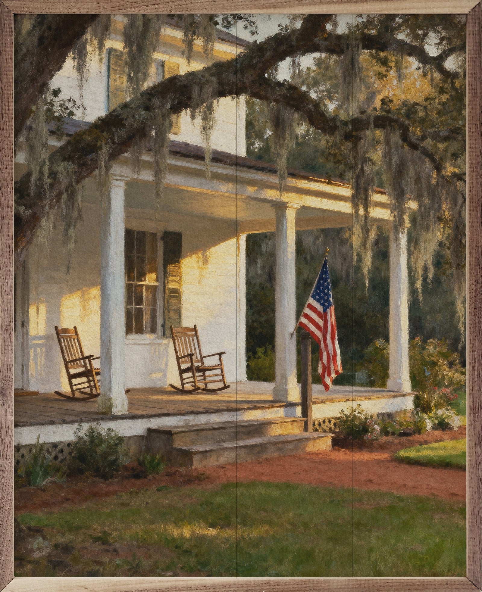 Kendrick Home Walnut Frames Sizes Front Porch Southern Homestead Printed and Framed Wall Sign