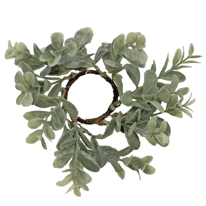 Frosted Boxwood Candle / Napkin Ring 1.5&quot; Inner Diameter