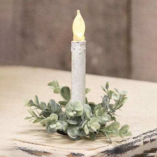 Frosted Boxwood Candle / Napkin Ring 1.5&quot; Inner Diameter