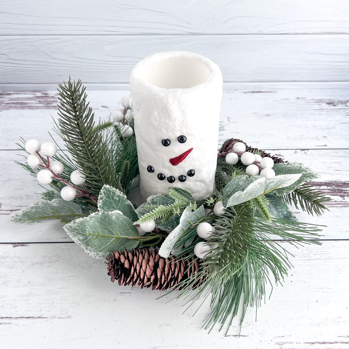 Frosty Mountain Candle Ring / Wreath 4.5&quot; Inner Diameter