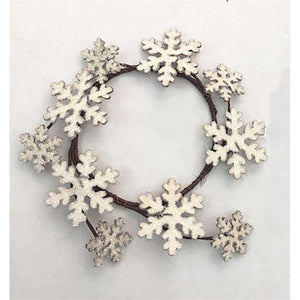 Frosty Wooden Snowflake Candle / Napkin Ring 2.5 Diameter-W T  Collection-840346158313-TTW-FXQ96670CS-The Village Merchant