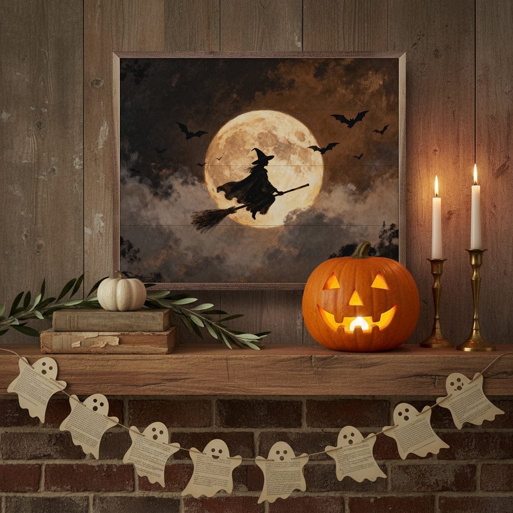 Kendrick Home Walnut Frames Full Moon Witch
