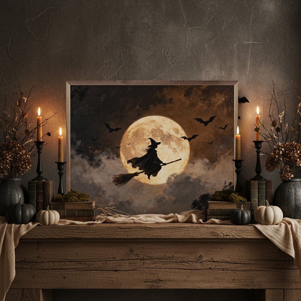Kendrick Home Walnut Frames 10x8 Full Moon Witch