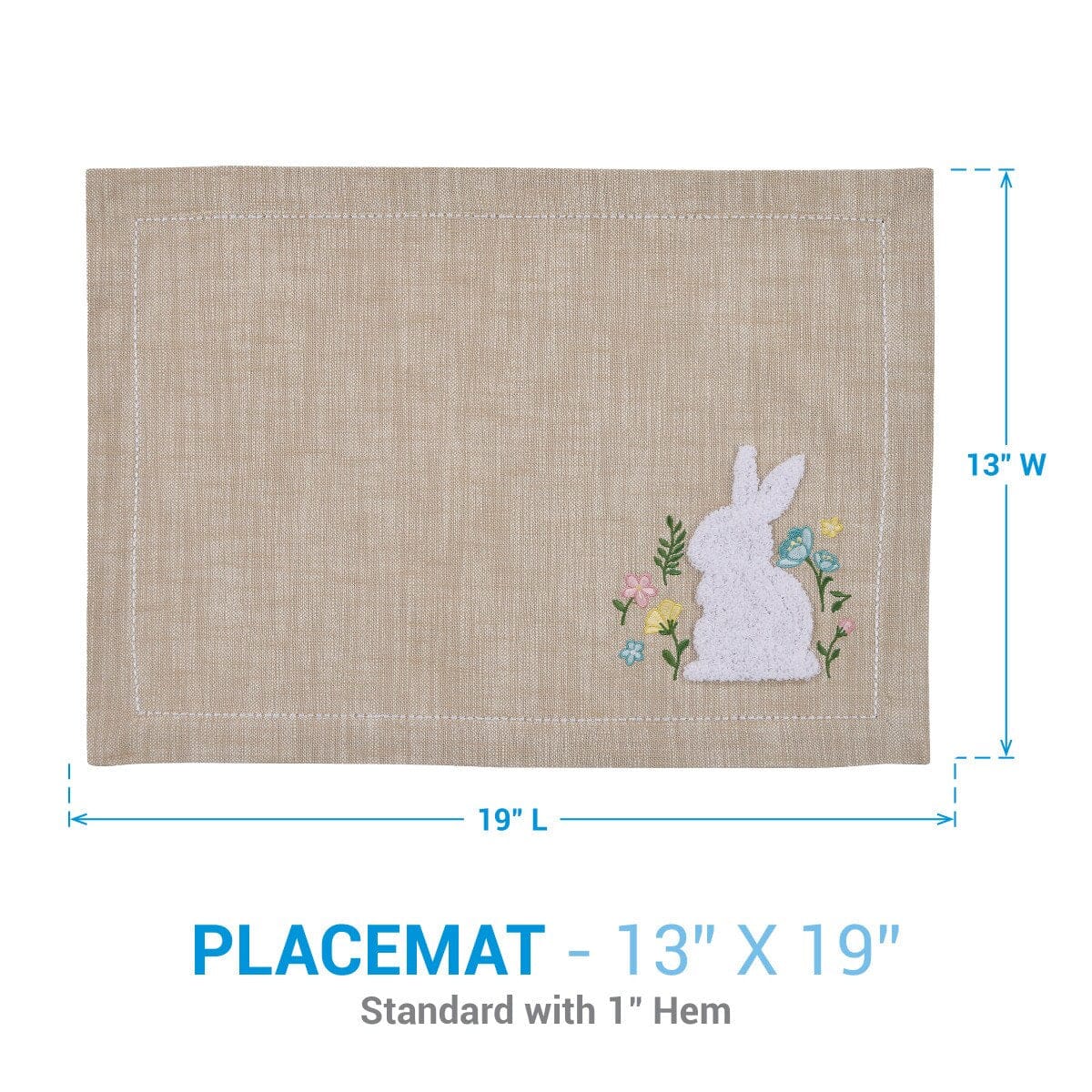 Fuzzy Bunny Placemat Set of 2