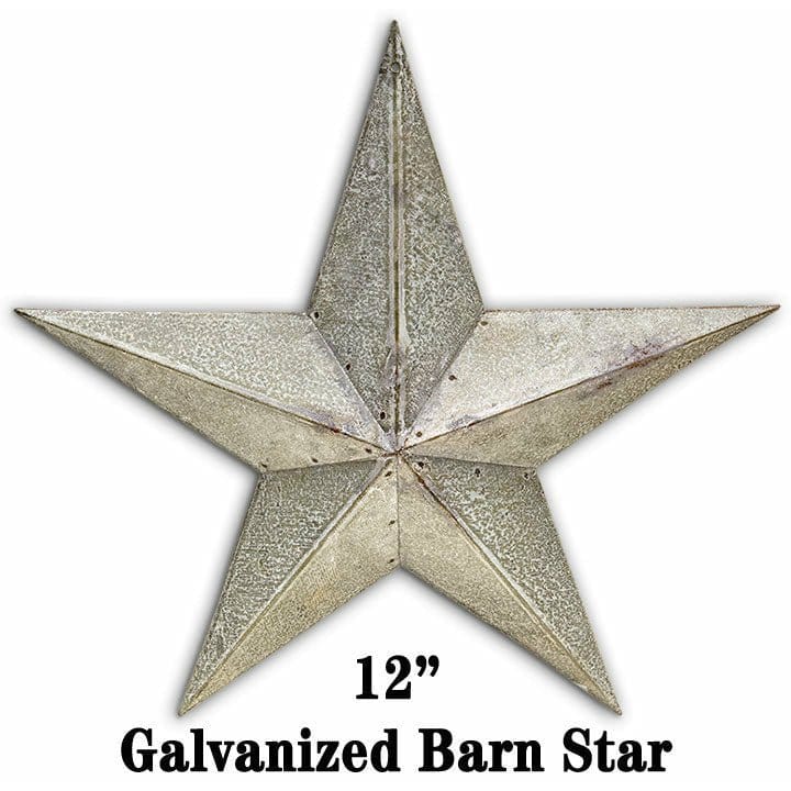 Galvanized Metal Barn Star 12&quot;-Craft Wholesalers-The Village Merchant