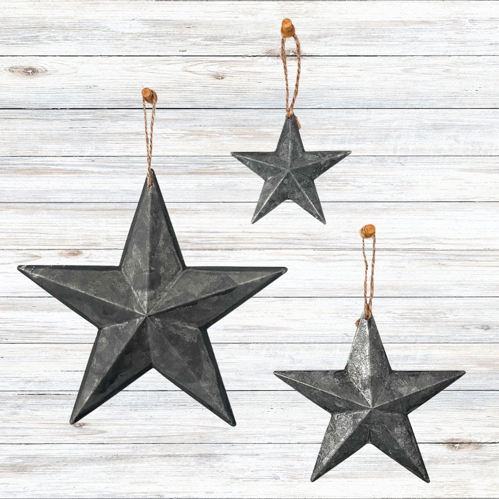 Galvanized Metal Barn Stars - Available In 3 Sizes