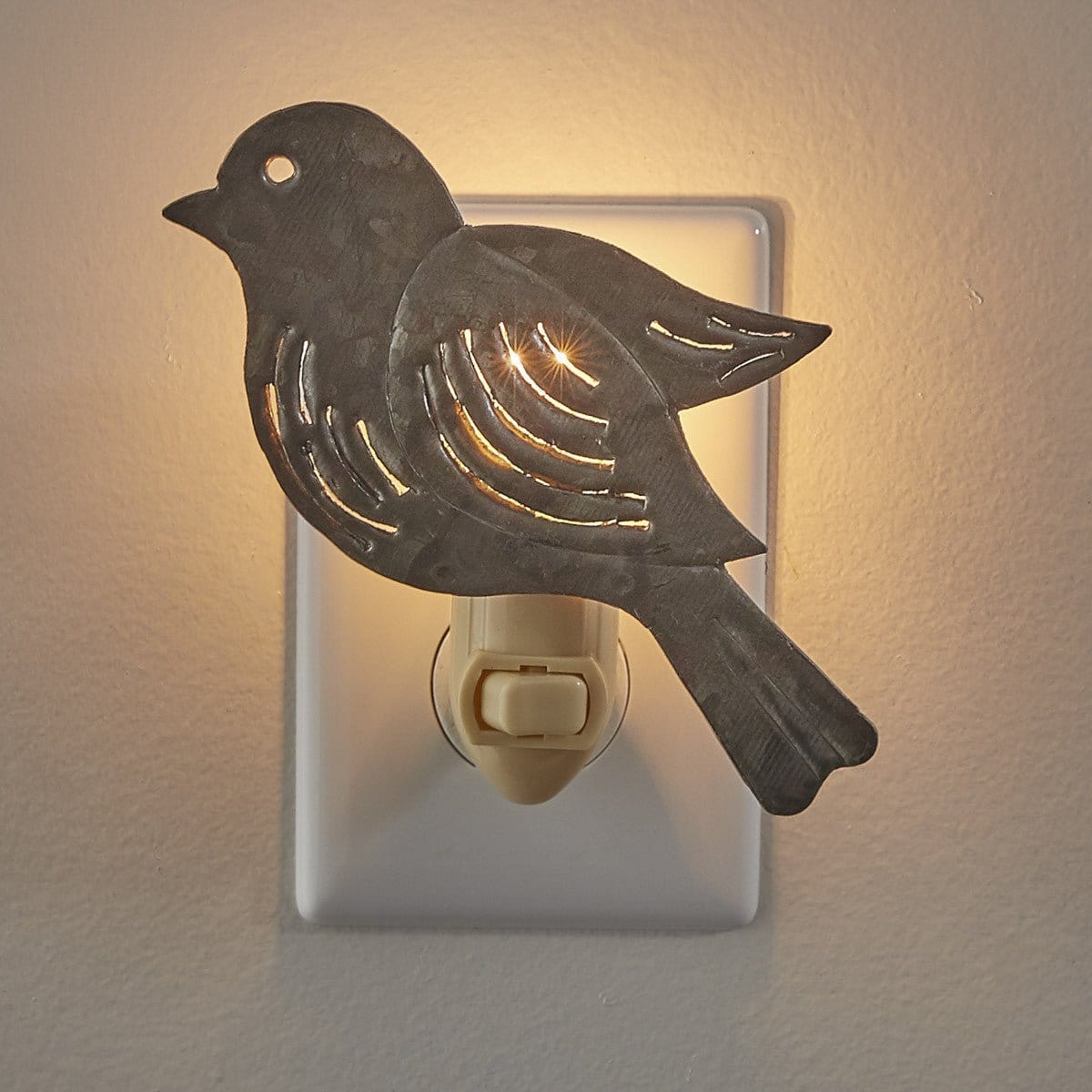 Galvanized Metal bird Night Light-Park Designs-The Village Merchant