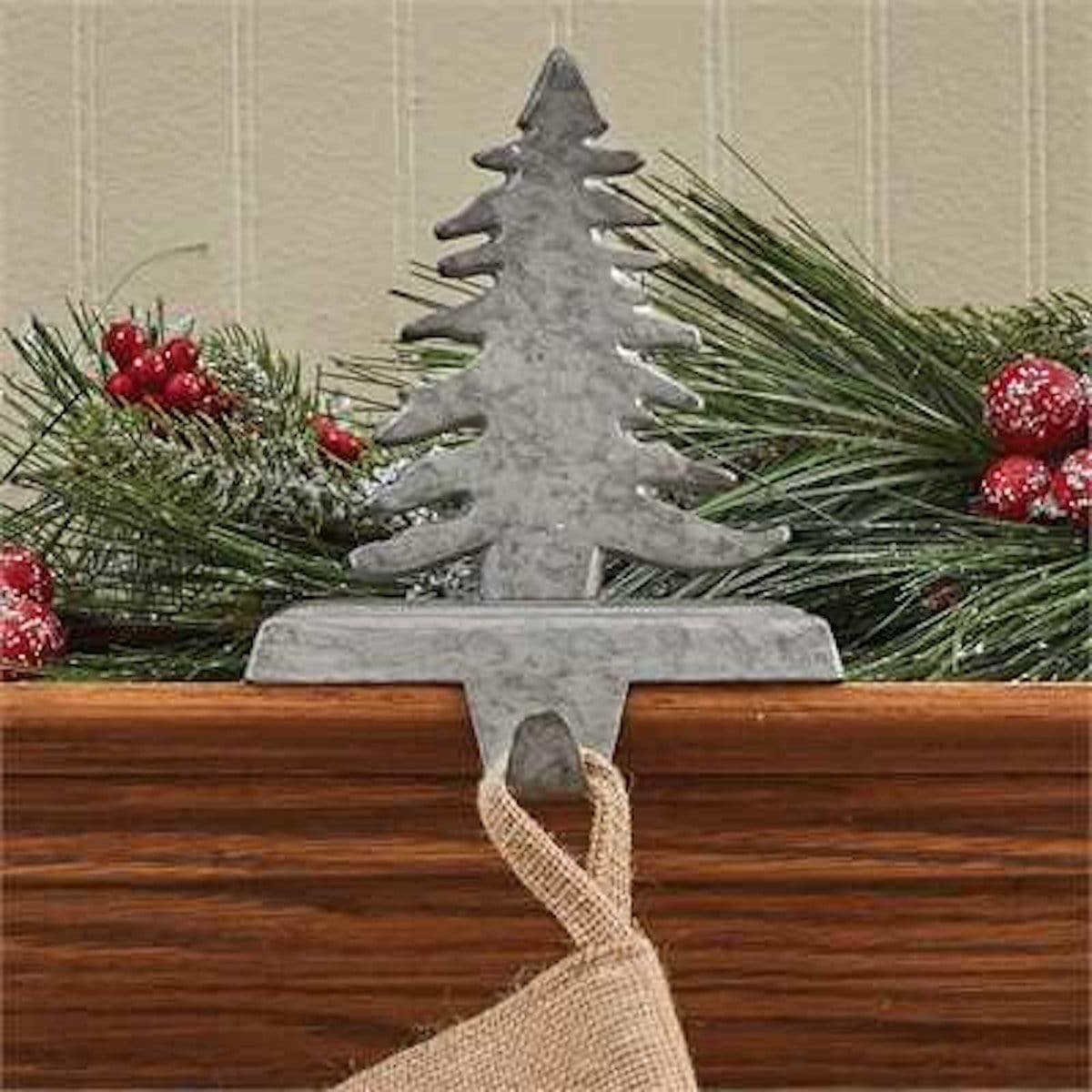 Galvanized Metal Christmas Tree Stocking Holder-Park Designs-The Village Merchant