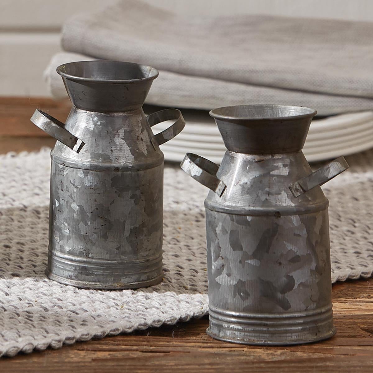 Galvanized Metal Milk Can Salt &amp; Pepper Shakers-Park Designs-The Village Merchant