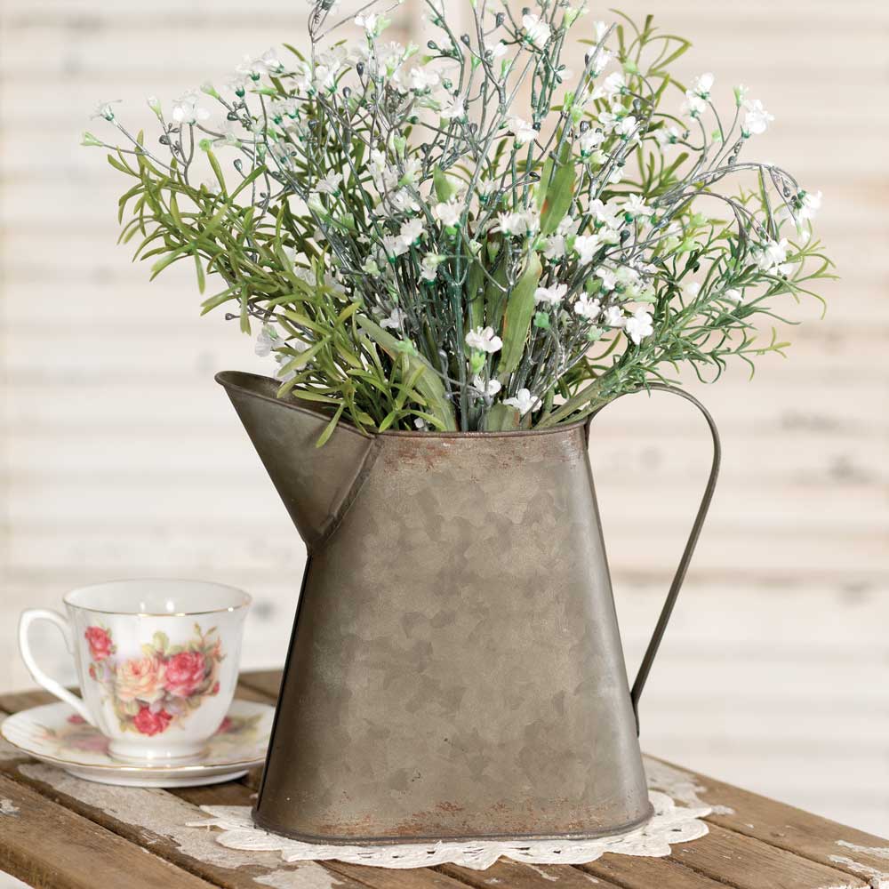 Galvanized Metal Small Pitcher-CTW Home-The Village Merchant