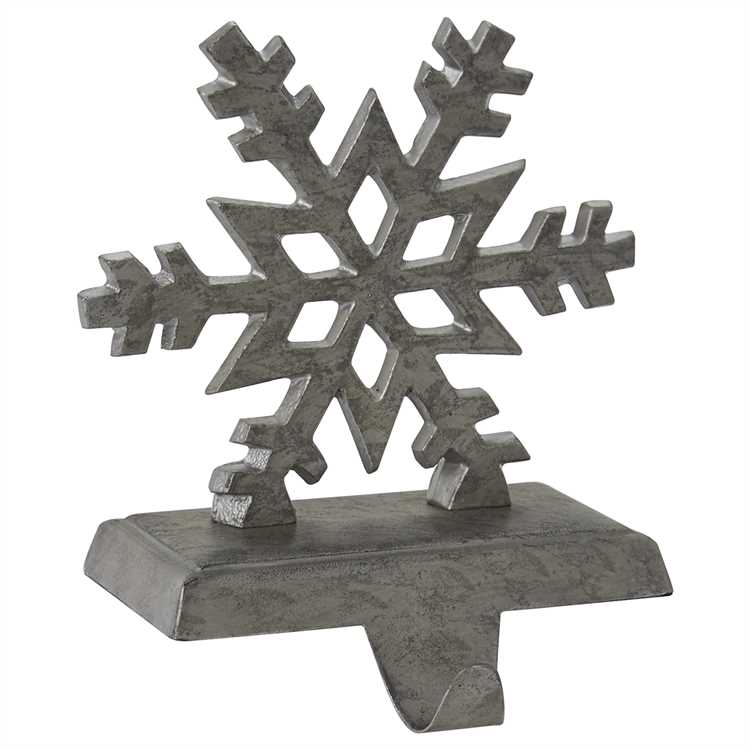 Galvanized Metal Snowflake Stocking Holder-Park Designs-The Village Merchant