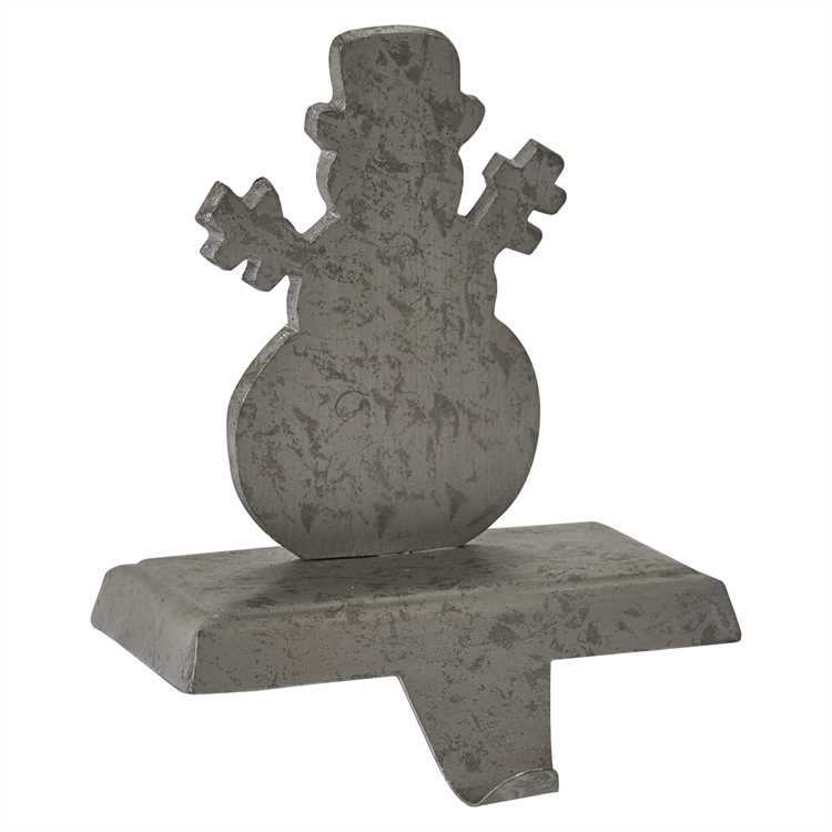 Galvanized Metal Snowman Stocking Holder-Park Designs-The Village Merchant