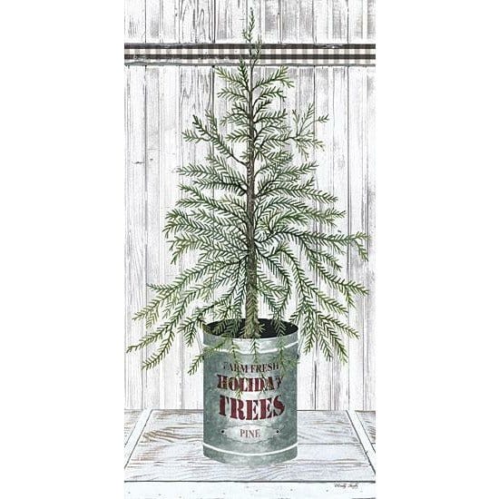 Penny Lane Publishing Galvanized Pot Pine By Cindy Jacobs Art Print - 9 X 18