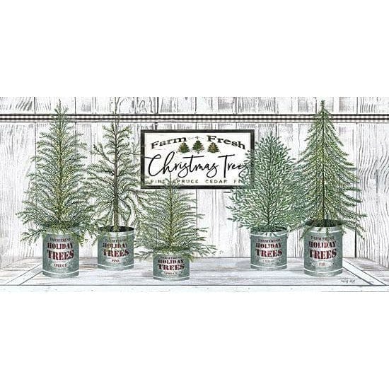 Galvanized Pots White Christmas Trees II By Cindy Jacobs Art Print - 9 X 18-Penny Lane Publishing-The Village Merchant