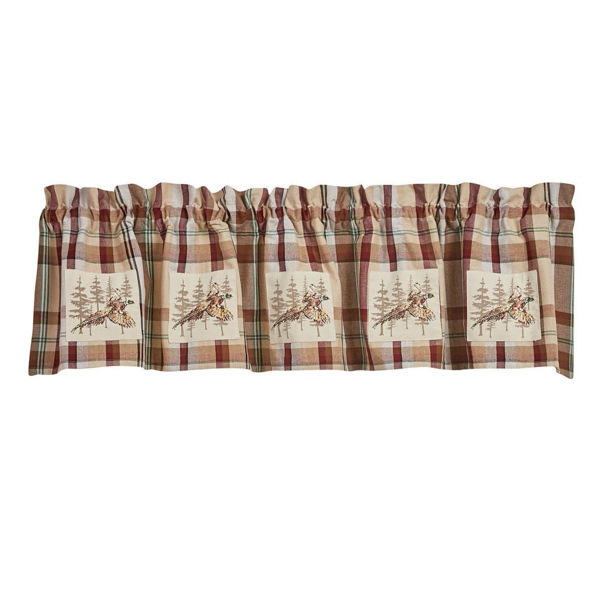 Gamekeeper Plaid Patch Pheasant Valance Lined-Park Designs-The Village Merchant