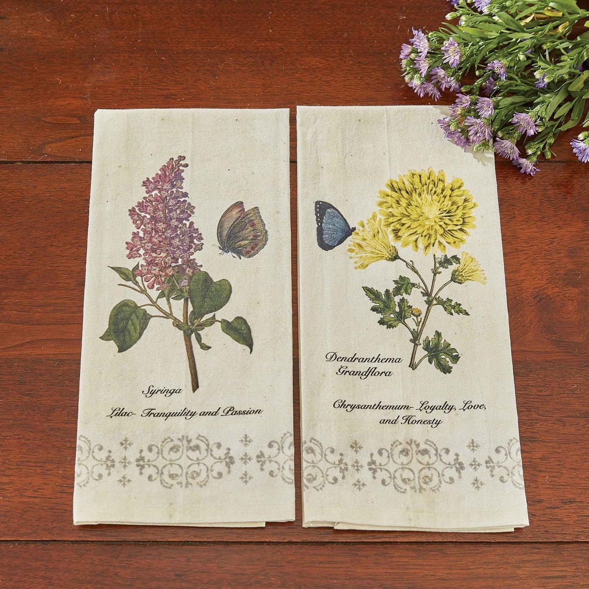 Garden Botanist chrysanthemum Decorative Towel-Park Designs-The Village Merchant